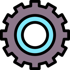 Gear Setting Configuration Lineal Colour Style Vector Icon