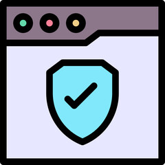 Security Shield Protection Lineal Colour Style Vector Icon