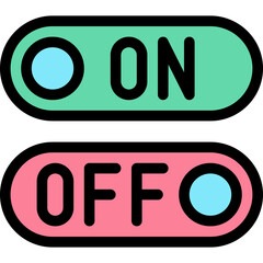 Toggle On Off Switch Lineal Colour Style Vector Icon