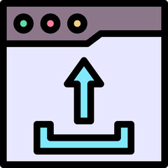 Upload Browser Window Lineal Colour Style Vector Icon