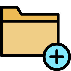 Add New Folder Lineal Colour Style Vector Icon