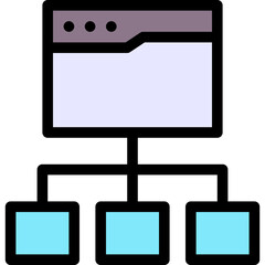 Website Sitemap Structure Lineal Colour Style Vector Icon