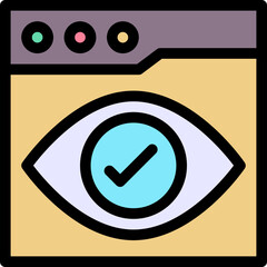 View Visibility Browser Lineal Colour Style Vector Icon