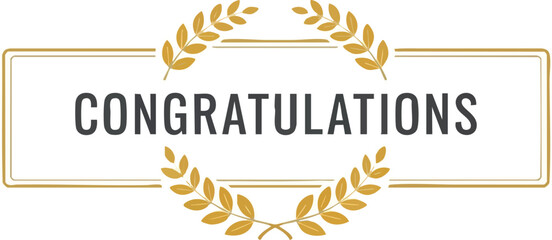 Congratulations Laurel Wreath Graphic for Celebrations and Achievements