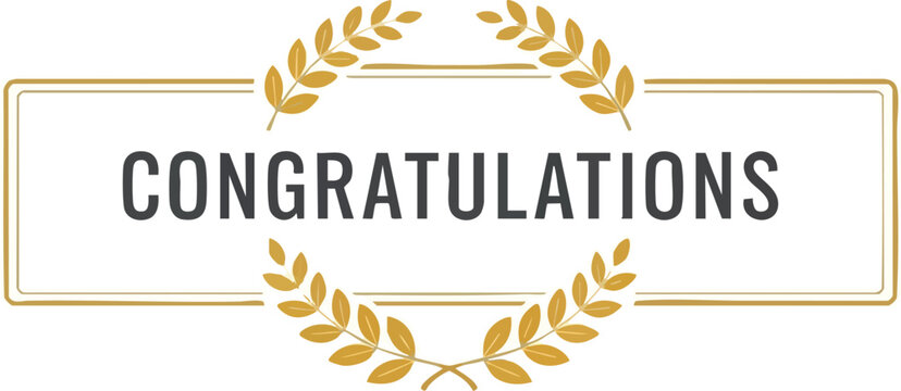 Congratulations Laurel Wreath Graphic for Celebrations and Achievements