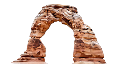 Delicate Arch, Utah, Isolated on White