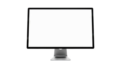 Desktop Computer Monitor with Blank Screen on White Background