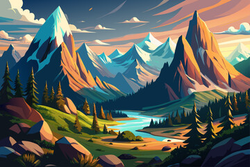 The spectacular scenery of the Bonny Mountains showcases dramatic peaks, sweeping natural vistas, stunning desert scenery, and majestic mountain surroundings in bright daylight.