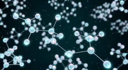 Modern molecular structure illustration for science and technology projects, showing interconnected spheres for a dynamic and engaging presentation style