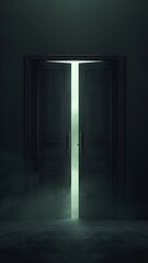 Obraz premium mysterious wooden doors