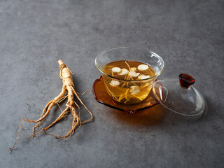 Hot ginseng tea, traditional tea