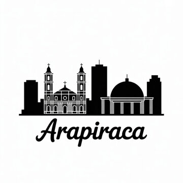 Arapiraca Skyline Silhouette &mdash; The Capital of Agreste Alagoano Brazil Vector Illustration