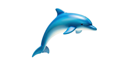 Dolphin leaping against white background