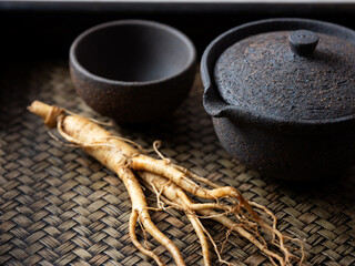 Hot ginseng tea, traditional tea