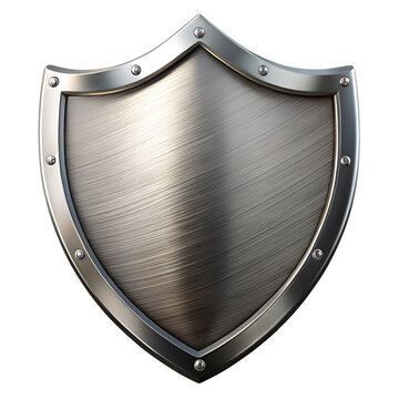 Protective metal shield isolated on transparent background