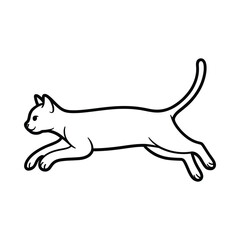 Outline drawing of a cat in mid stride