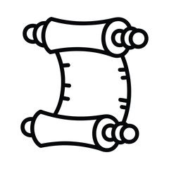 Hand drawn illustration of an ancient scroll unfurling with writing lines