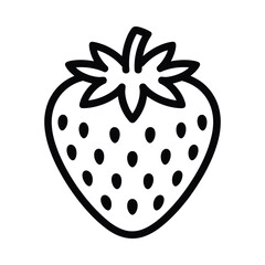 Simple outline drawing of a strawberry with seeds