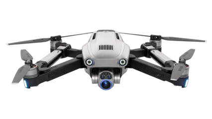 Drone with Camera Isolated on White Background