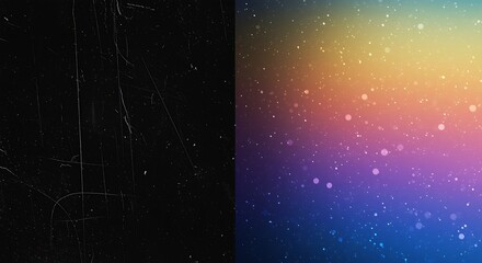 Retro film and colorful bokeh light effects create abstract backgrounds