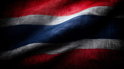 thai flag waving in the wind thailand