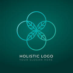 Modern holistic concept logo template with abstract shapes and vibrant colors