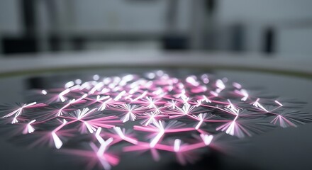 Modern vibrant network of interconnected glowing nodes for futuristic technology or dynamic data visualization projects, showcasing innovation and connectivity