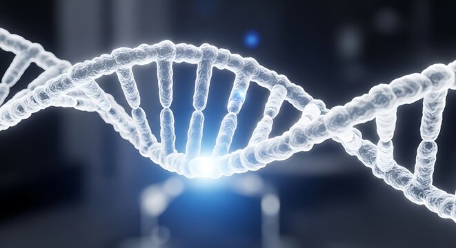 Stunning 3D DNA Strand Model for Scientific Research and Medical Innovation Visuals, Perfect for Biotechnology Marketing and Healthcare Presentations - Powered by Adobe