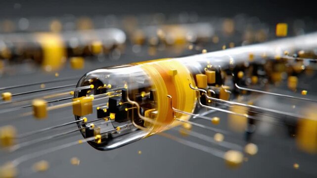 Advanced Technology Composition: Intricate electronic components and circuits converge to create a captivating visual narrative of innovation and technological advancement.