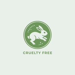 A modern and sleek logo design that features a rabbit and highlights cruelty-free practices, symbolizing compassion towards animals in various industries and products.