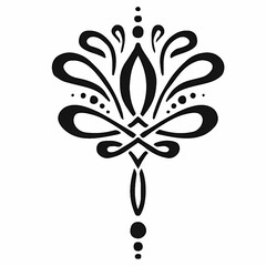 black and white floral design for tattoo