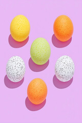 set of colorful eggs