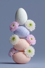 easter eggs and flowers