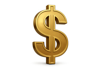 Obraz premium Golden dollar sign symbol representing money, finance, wealth, economy, investment, and business success on transparent background