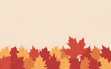 Autumn maple leaves in warm red and orange hues fall