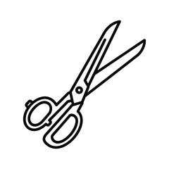 Black Outline Scissors Icon for Cutting, Crafting, and Tailoring