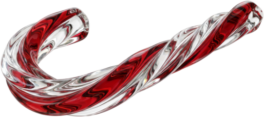 Crystal Red Ribbon Candy 3D Shape