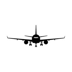 Airplane Silhouette Icon – Minimal Jet Flight Vector Design