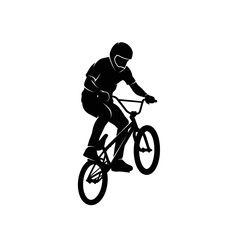 Fototapeta premium BMX Rider Jump Silhouette – Extreme Bicycle Stunt Action Vector