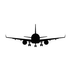 Airplane Silhouette Icon – Minimal Jet Flight Vector Design
