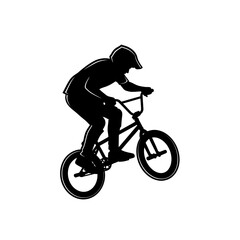 Fototapeta premium BMX Bike Rider Silhouette – Extreme Cycling Freestyle Stunt Vector