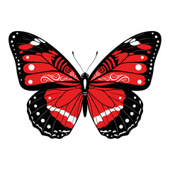 Elegant Butterfly Silhouette – Detailed Monarch Wing Vector Design