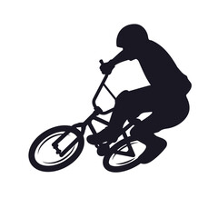 Fototapeta premium BMX Bike Rider Silhouette – Extreme Cycling Freestyle Stunt Vector