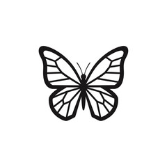 Elegant Butterfly Silhouette – Detailed Monarch Wing Vector Design