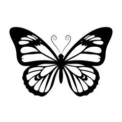 Elegant Butterfly Silhouette – Detailed Monarch Wing Vector Design