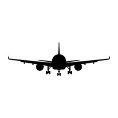 Airplane Silhouette Icon – Minimal Jet Flight Vector Design