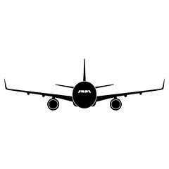 Airplane Silhouette Icon – Minimal Jet Flight Vector Design