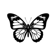 Elegant Butterfly Silhouette – Detailed Monarch Wing Vector Design