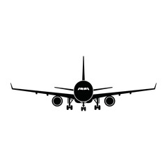 Airplane Silhouette Icon – Minimal Jet Flight Vector Design