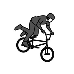 Obraz premium BMX Bike Rider Silhouette – Extreme Cycling Freestyle Stunt Vector